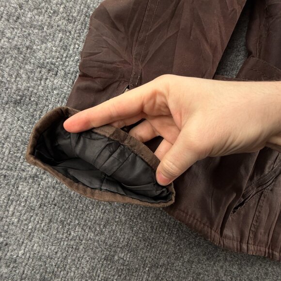 Barbour International MATLOCK Brown Size 6 Waxed Jacket Women Fleece Inside - Picture 11 of 16